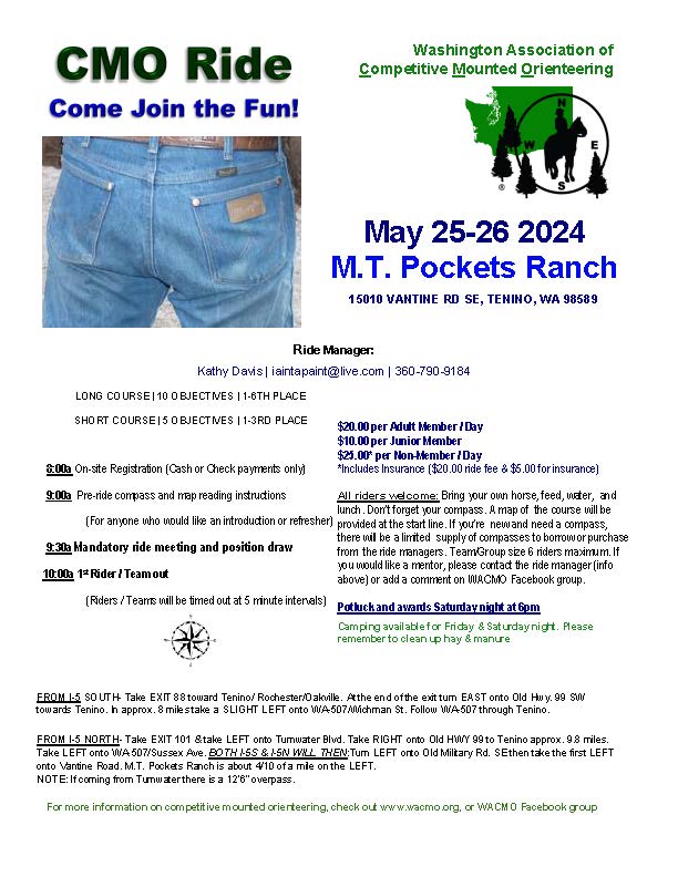 MT Pockets Spring Ride, May 25 & 26, 2024 Tenino, WA