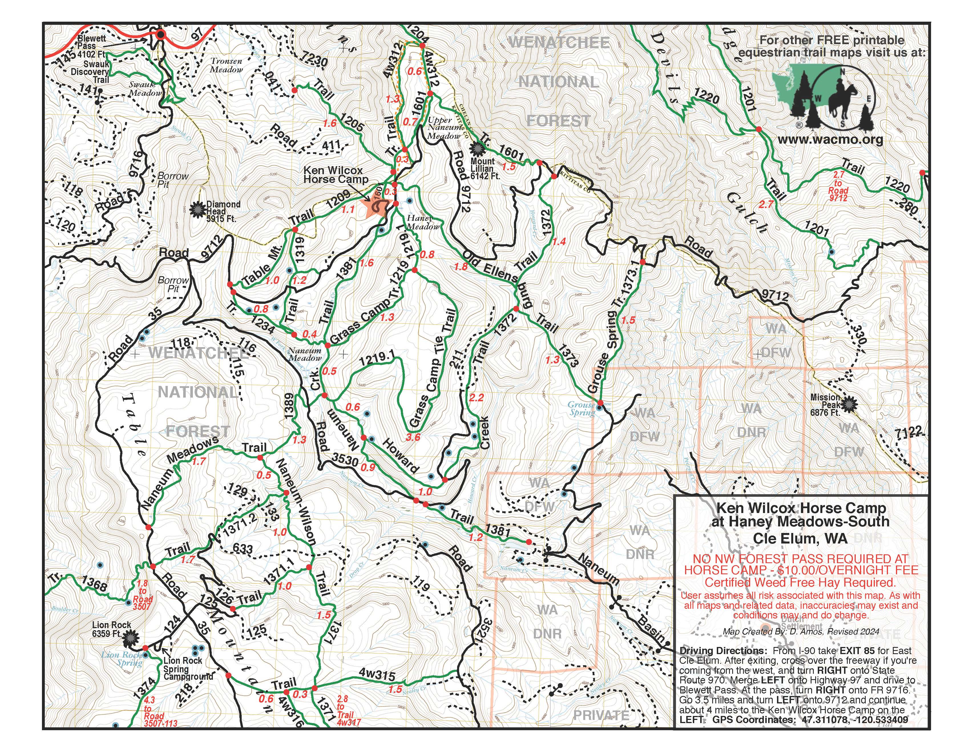 Ken Wilcox Horse Camp - Haney Meadow-South, CleElum, WA