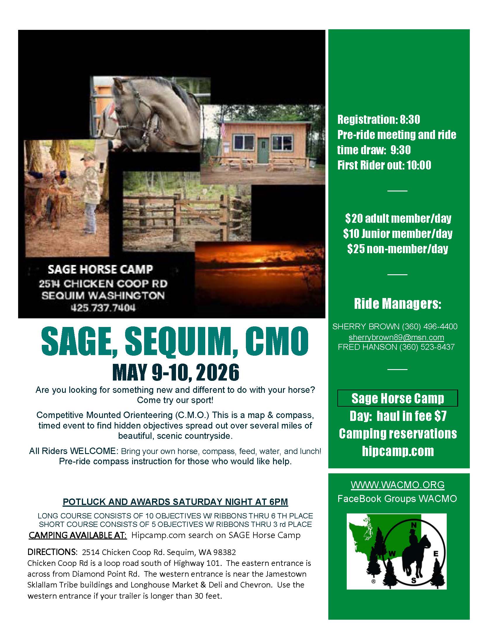 May 9-10, 2026 Sage Camp, Sequim, WA